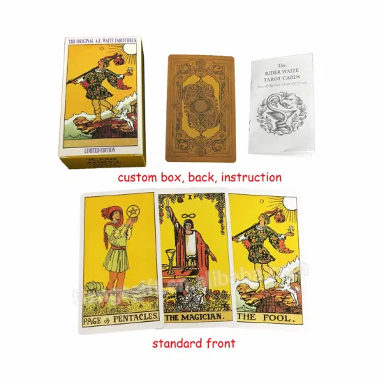 Kundenspezifisches Druck-Großhandelsdeck 7X12cm 78 Karten Original-Tarotkarten mit Reiseführer